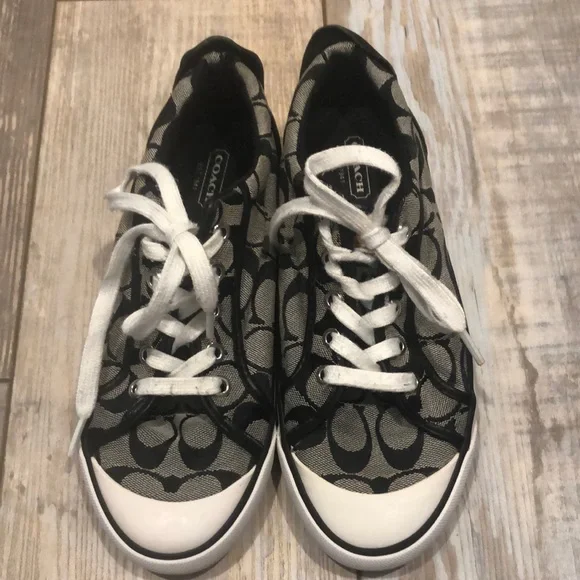 Coach | Shoes | Coach Low Sneaker With Black And Tan Inlay